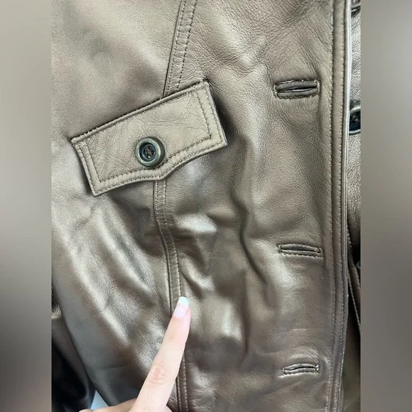 Vintage Cache Metallic Bronze Leather Jacket size 8 Y2K 90s - Picture 6 of 12